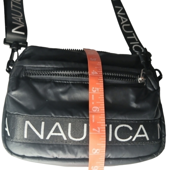 Nautica Black Nylon Crossbody Belt Bag Adjustable Strap - Picture 5 of 17